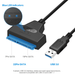 Cable SATA a USB 3.0 de hasta 6 Gbps para disco duro externo HDD SSD de 22cm - Quierox - Tienda Online