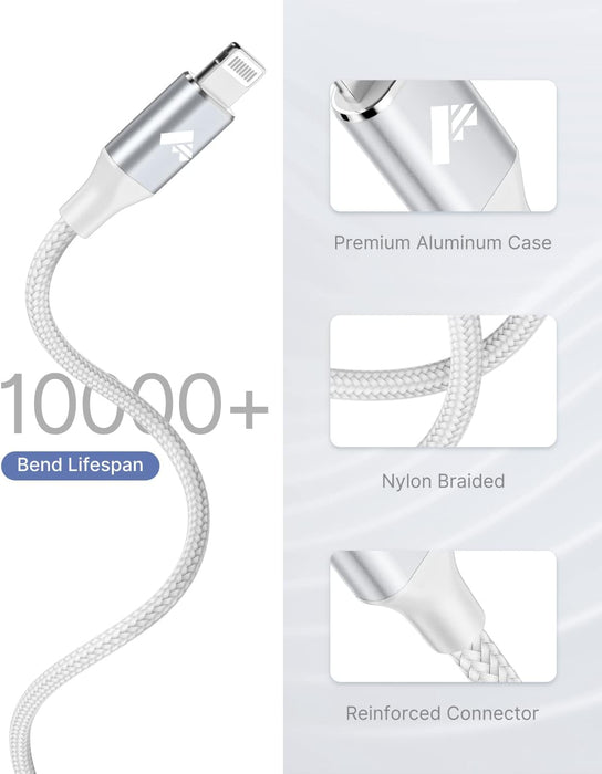 Cable USB C a Lightning de 3 pies, paquete de 2 cables para iPhone, trenzado - Quierox - Tienda Online