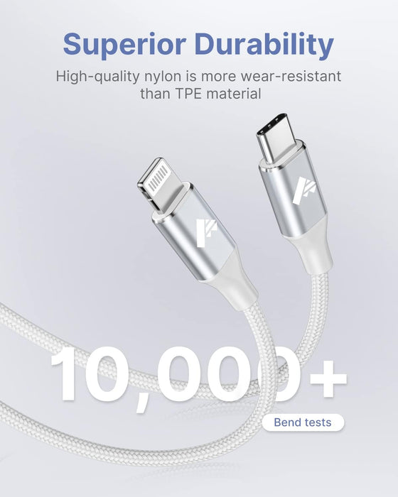 Cable USB C a Lightning de 3 pies, paquete de 2 cables para iPhone, trenzado - Quierox - Tienda Online