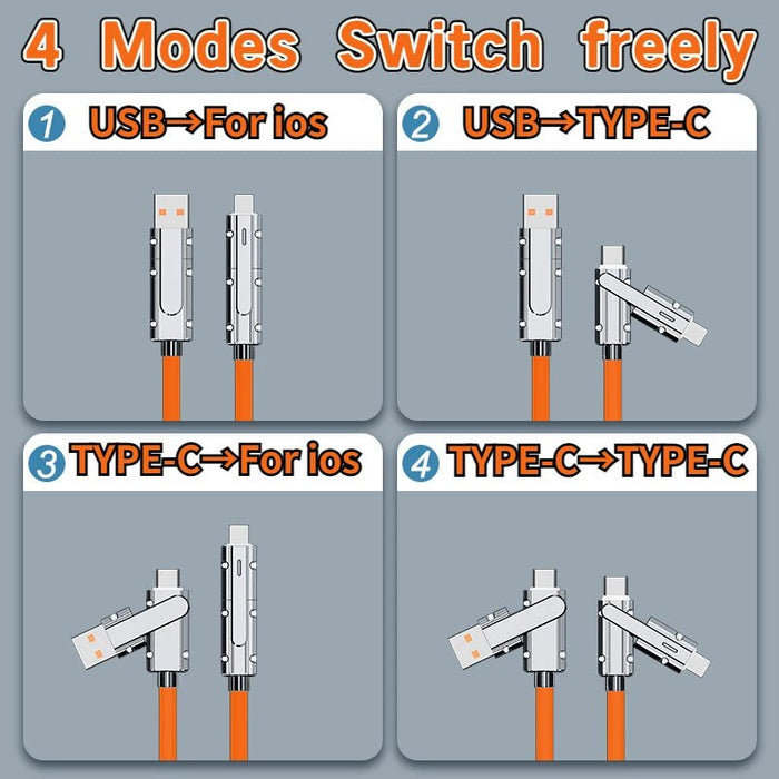 Cable USB - C a USB - C 2 en 2, carga rápida de 66 W, USB - C a USB - C a Lightning - Quierox - Tienda Online