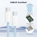 Cable USB C a USB C azul de 6 pies, de carga de nailon trenzado para iPhone - Quierox - Tienda Online