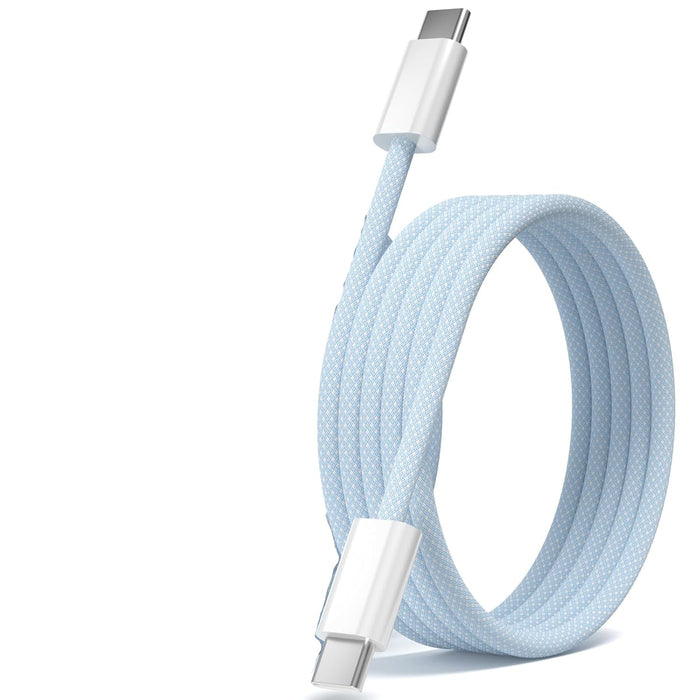 Cable USB C a USB C azul de 6 pies, de carga de nailon trenzado para iPhone - Quierox - Tienda Online