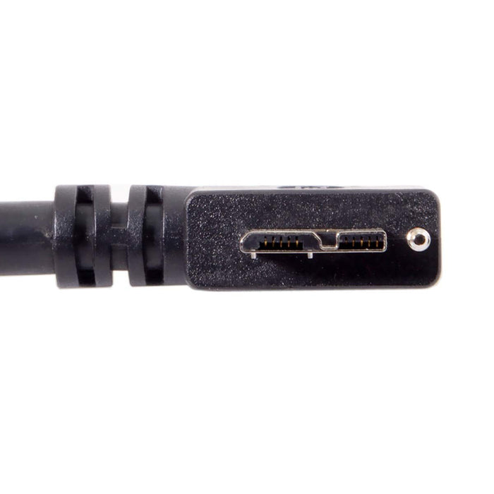 Cablecc 9.8 ft 90 grados ángulo izquierdo micro USB tornillo montaje a 3.0 cable de datos - Quierox - Tienda Online