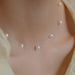 Cadena de clavícula con cuentas de perlas de hilo de pescar transparente para mujer - Quierox - Tienda Online