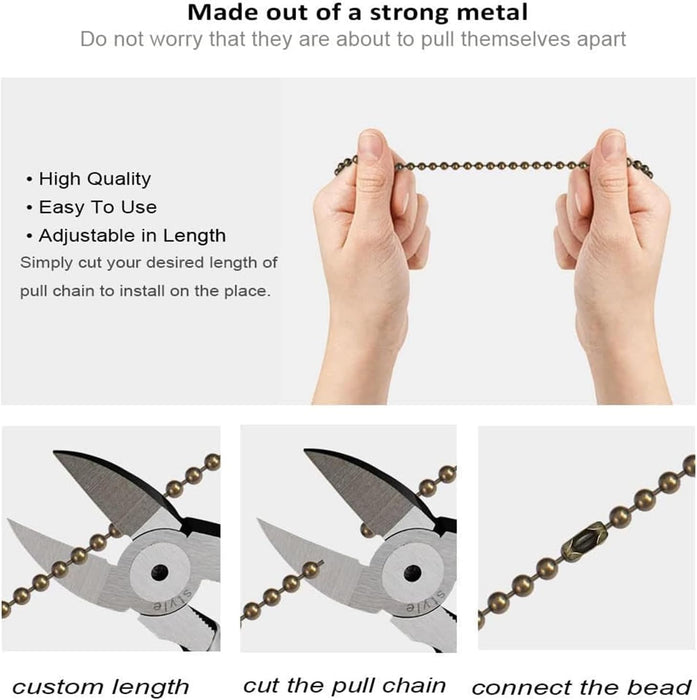 Cadena de tracción para ventilador de techo con 2 cadenas 12 pulgadas para luces de ventilador Celing - Quierox - Tienda Online