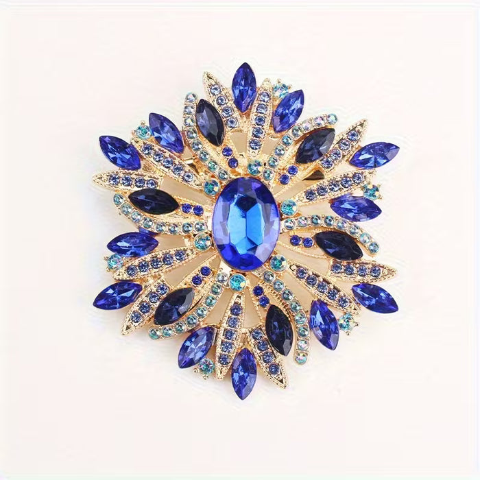 Broche en Forma de Flor - Diseño con Rhinestones y Glamour