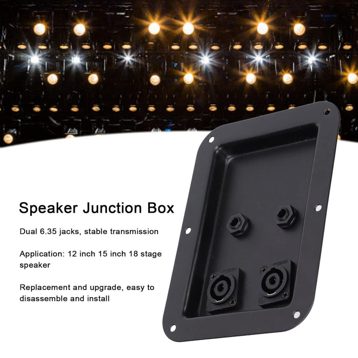 Caja de conexiones de altavoz, placa de enchufe de 4 núcleos, doble enchufe 6.35 - Quierox - Tienda Online