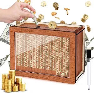 Caja de dinero Alcancía de madera desafío - Quierox - Tienda Online
