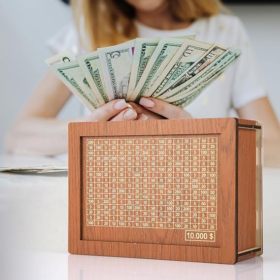 Caja de dinero Alcancía de madera desafío - Quierox - Tienda Online