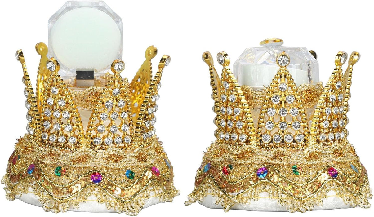 Caja de joyería de corona de color oro, caja portátil para anillo de corona - Quierox - Tienda Online