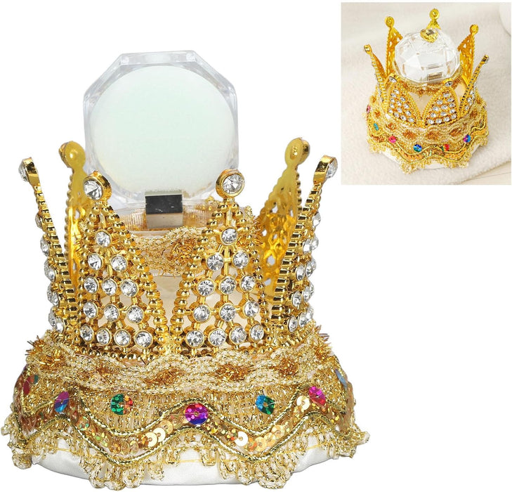 Caja de joyería de corona de color oro, caja portátil para anillo de corona - Quierox - Tienda Online