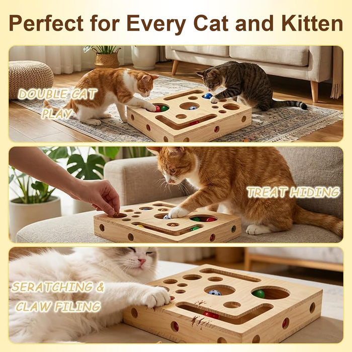 Caja de laberinto de enriquecimiento avanzada de rompecabezas de uñas para gatos - Quierox - Tienda Online