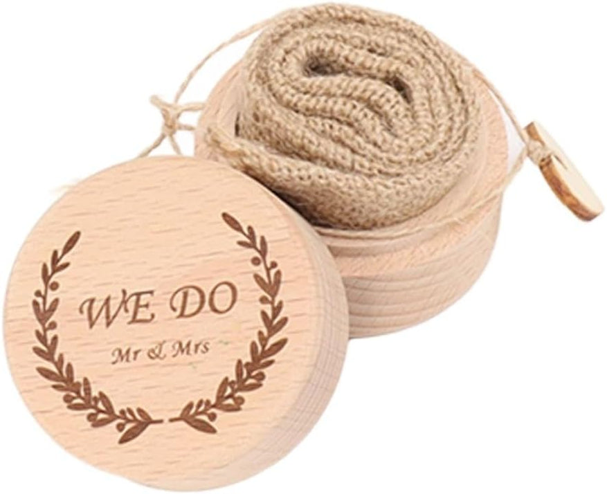 Caja Anillos Doble Ranura Imán Caja De Anillos De Boda Personalizable De Madera - Doble Ranura, Con