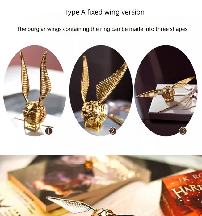 Caja de metal para guardar anillos de Snitch Dorada, ideal para mujeres - Quierox - Tienda Online