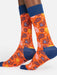 Calcetines de algodón temáticos - Naranja con estampado de cachemira - Quierox - Tienda Online