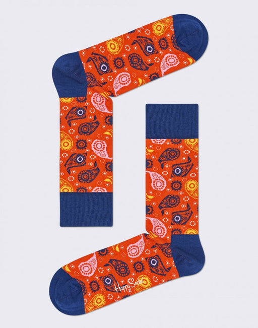 Calcetines de algodón temáticos - Naranja con estampado de cachemira - Quierox - Tienda Online