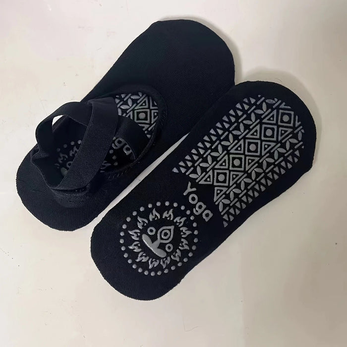 Calcetines de yoga negros para mujeres con hebilla invisible, antideslizantes - Quierox - Tienda Online