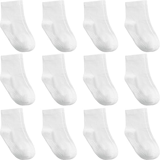 Calcetines tobilleros antideslizantes para bebé, paquete de 12 para niños y niñas - Quierox - Tienda Online