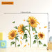 Calcomanía de pared vintage de girasol, diseño floral de jardín, flores amarillas con hojas verdes - Quierox - Tienda Online