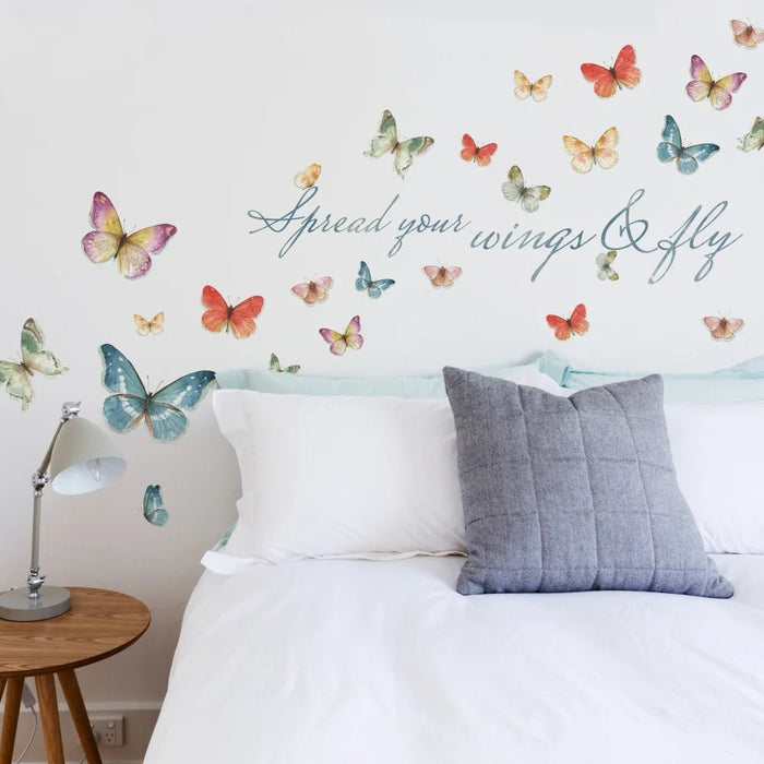 Calcomanías de pared despegables y adhesivas con cita de mariposa - Quierox - Tienda Online