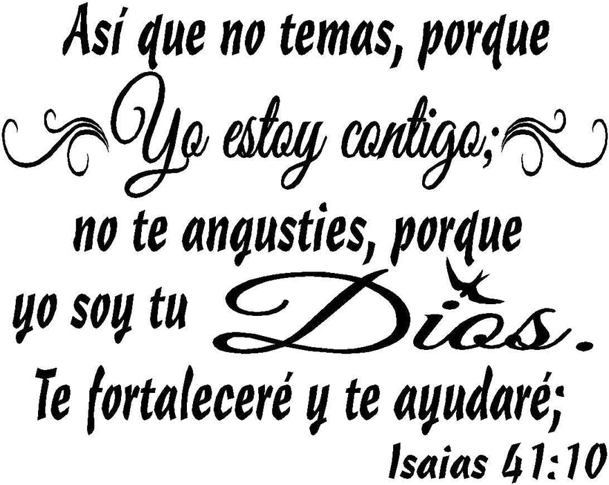 Calcomanías de pared en español decorativas para pared yo Soy tu Dios. Isaías 41:10 - Quierox - Tienda Online