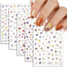 Calcomanías para uñas de flores en relieve 5D, diseño de pétalos coloridos 5 en 1 - Quierox - Tienda Online