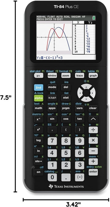 Calculadora gráfica TI84PLSCEBLUBRY de Texas Instruments, Negro - Quierox - Tienda Online