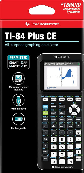 Calculadora gráfica TI84PLSCEBLUBRY de Texas Instruments, Negro - Quierox - Tienda Online