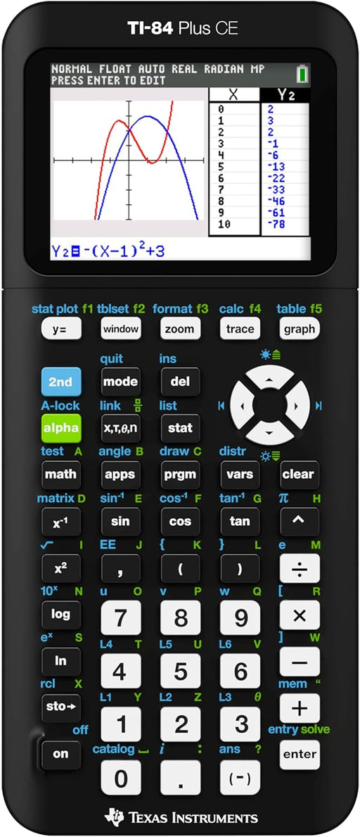 Calculadora gráfica TI84PLSCEBLUBRY de Texas Instruments, Negro - Quierox - Tienda Online
