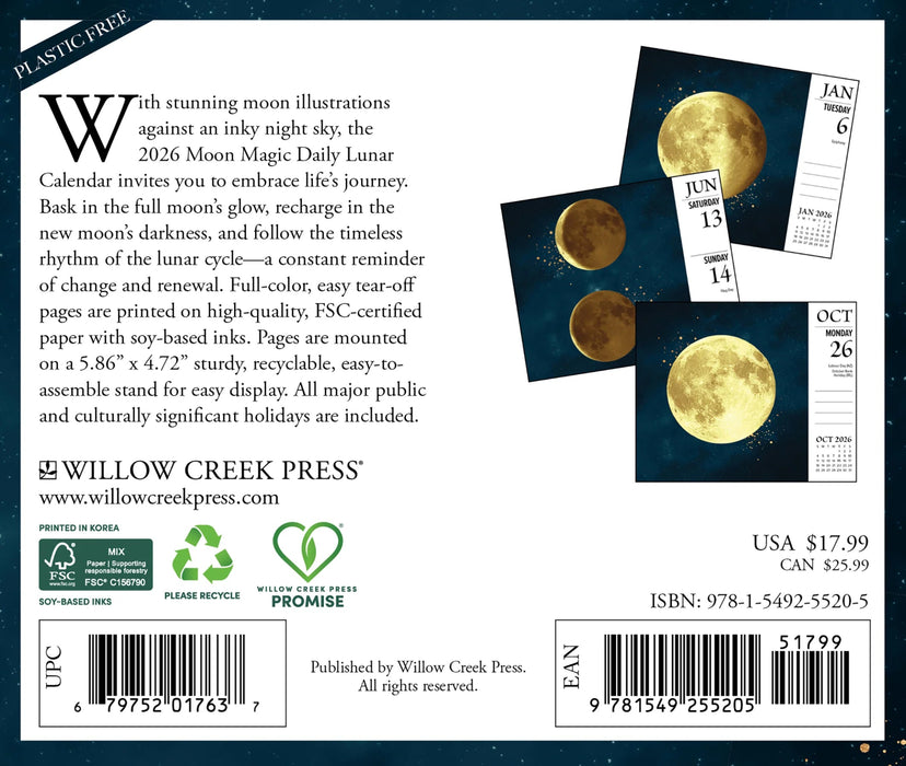 Calendario de escritorio Moon Magic 2026 - Quierox - Tienda Online