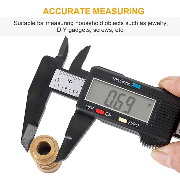 Calibrador Digital electrónico de 150mm y 100mm, calibrador Vernier con esfera de fibra de carbono, micrómetro, herramienta de medición - Quierox - Tienda Online