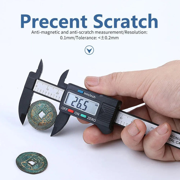 Calibrador Digital electrónico de 150mm y 100mm, calibrador Vernier con esfera de fibra de carbono, micrómetro, herramienta de medición - Quierox - Tienda Online