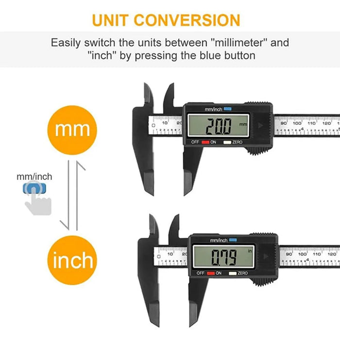 Calibrador Digital electrónico de 150mm y 100mm, calibrador Vernier con esfera de fibra de carbono, micrómetro, herramienta de medición - Quierox - Tienda Online