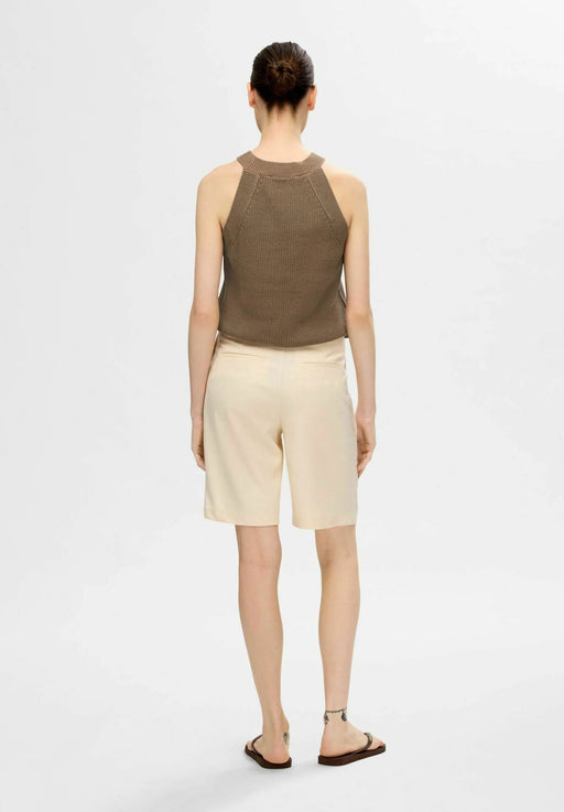 CALVIN KLEIN Top Blusa de cuello redondo y sin mangas de tejido abierto - Quierox - Tienda Online