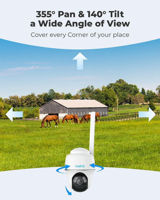 Cámara de seguridad celular inalámbrica para exteriores - Reolink Go PT Plus - Quierox - Tienda Online