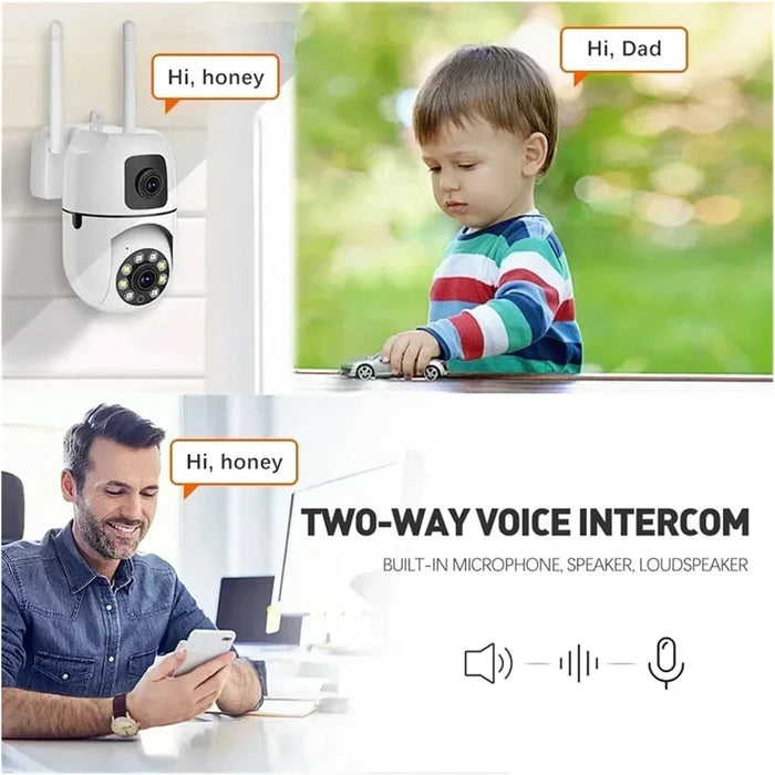 Cámara de vigilancia WiFi de doble lente de doble lente de 8 MP para exteriores - Quierox - Tienda Online