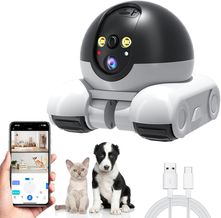 Cámara giratoria de 360 grados para mascotas con lente Dual y visión nocturna - Quierox - Tienda Online
