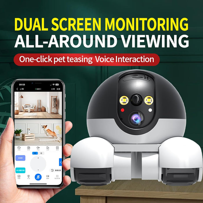 Cámara giratoria de 360 grados para mascotas con lente Dual y visión nocturna - Quierox - Tienda Online