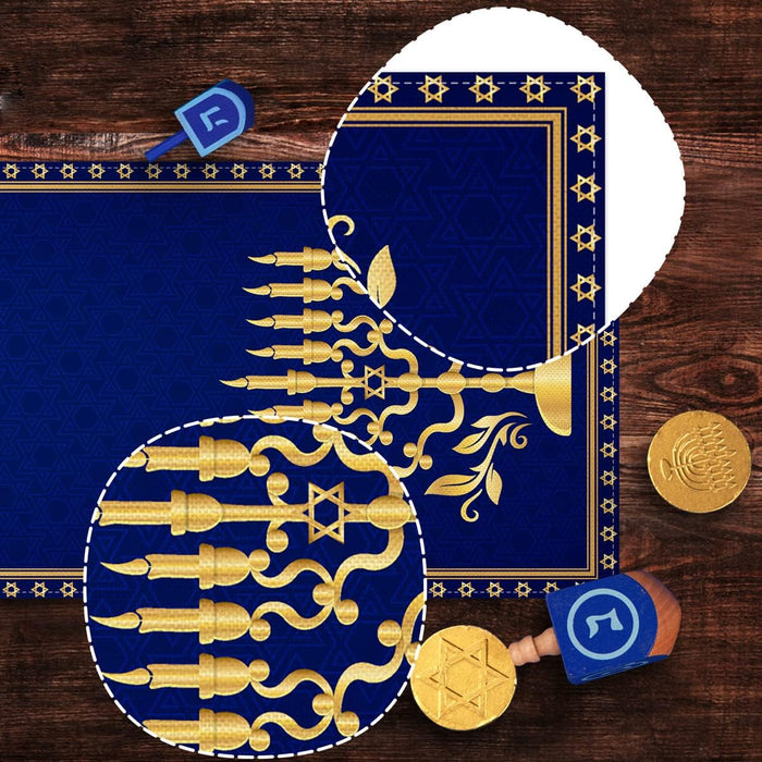 Camino de mesa de lino feliz Hanukkah decoración de Janucá judía - Quierox - Tienda Online