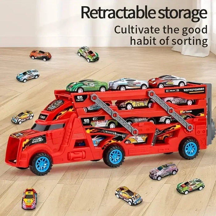 Camión de juguete transformable para niños, modelo educativo, pista plegable, vehículo de carreras - Quierox - Tienda Online