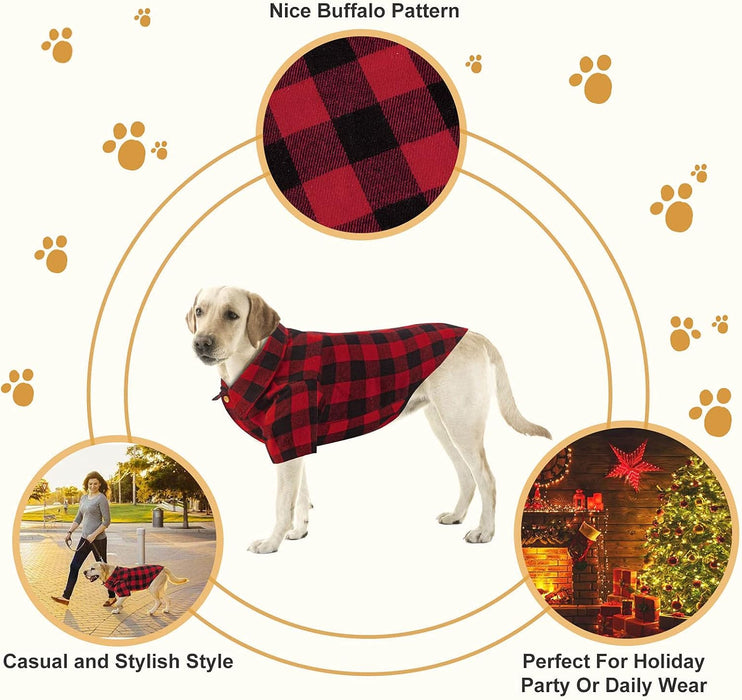 Camisa a cuadros para perro, traje de perro de búfalo rojo - Quierox - Tienda Online