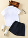 Camisa con bloques de color combinado con shorts para niños - Quierox - Tienda Online