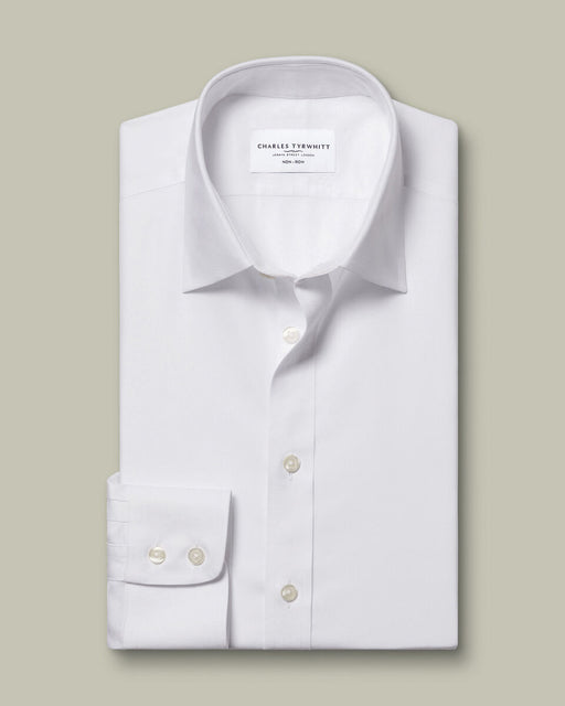Camisa de sarga blanca que no necesita planchado - Quierox - Tienda Online