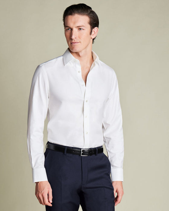 Camisa de sarga blanca que no necesita planchado - Quierox - Tienda Online