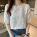 Camisa de verano para mujer, blanca de gasa de manga corta - Quierox - Tienda Online