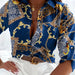 Camisa estampada con botones delanteros, camisa casual de manga larga con solapa - Quierox - Tienda Online