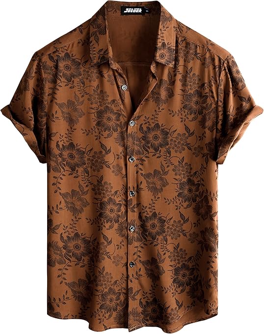 Camisa hawaiana de manga corta con botones para hombre JOTOOK - Quierox - Tienda Online