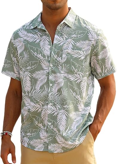 Camisa hawaiana para hombre de manga corta con botones - Quierox - Tienda Online