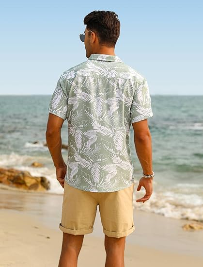 Camisa hawaiana para hombre de manga corta con botones - Quierox - Tienda Online