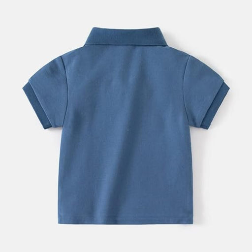 Camisa polo de piqué de manga corta para niños pequeños con botones impresos - Quierox - Tienda Online